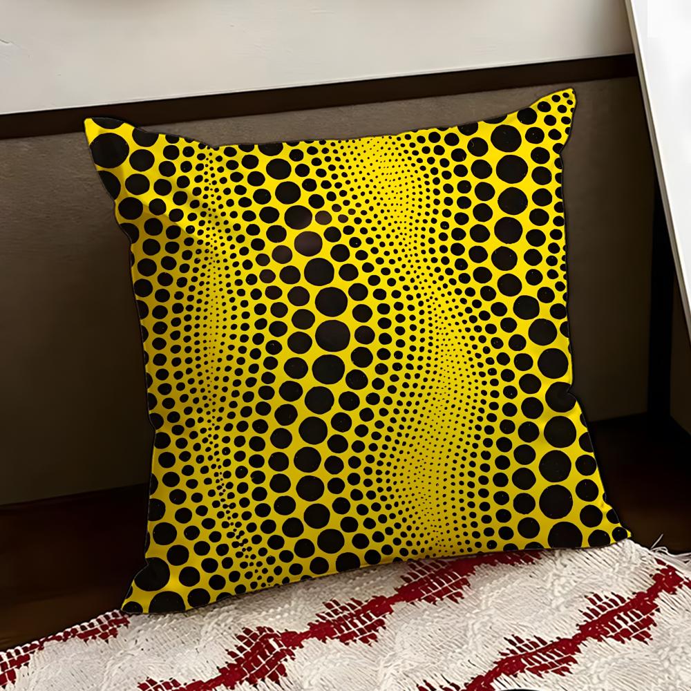 YYayoi KKusama Abstract Art Cushion Cover Reversible Soft Durable Pillow Cover Home Car MultiScene Use for Daily Comfort