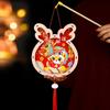 Chinese Style 2025 Snake Year Portable Lantern Traditional Cartoon New Year Luminous Lantern Wooden Spring Festival Supplies