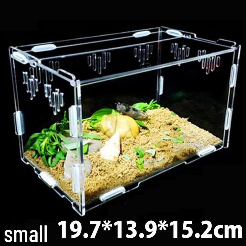 Прозрачный акриловый террариум для разведения рептилий для черепахи, ящерицы, паука, ежа, лягушки