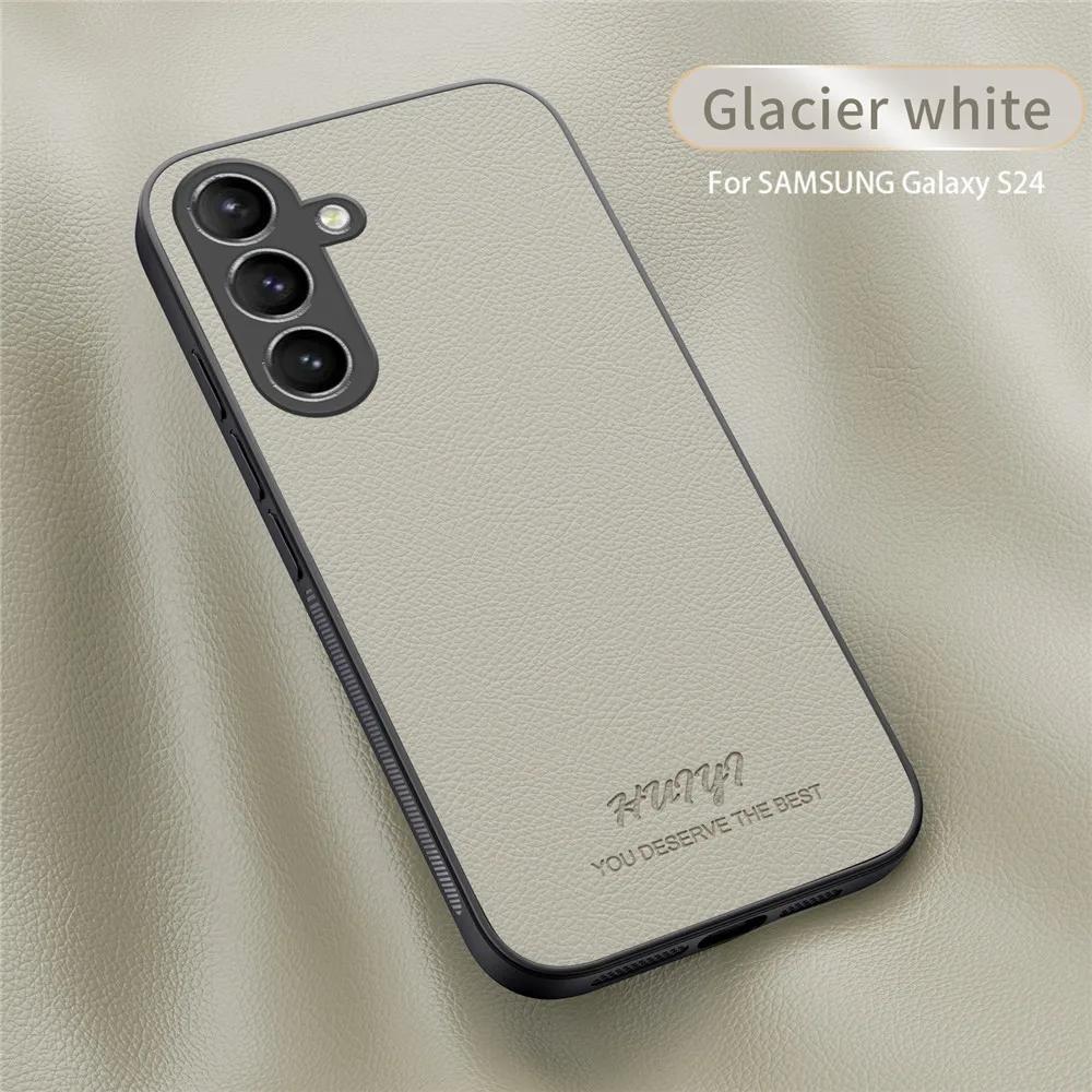 Роскошный деловой кожаный мягкий чехол с магнитной крышкой для Samsung Galaxy S24 Plus Ultra S23 FE S23FE S24Ultra чехлы для телефона Capa