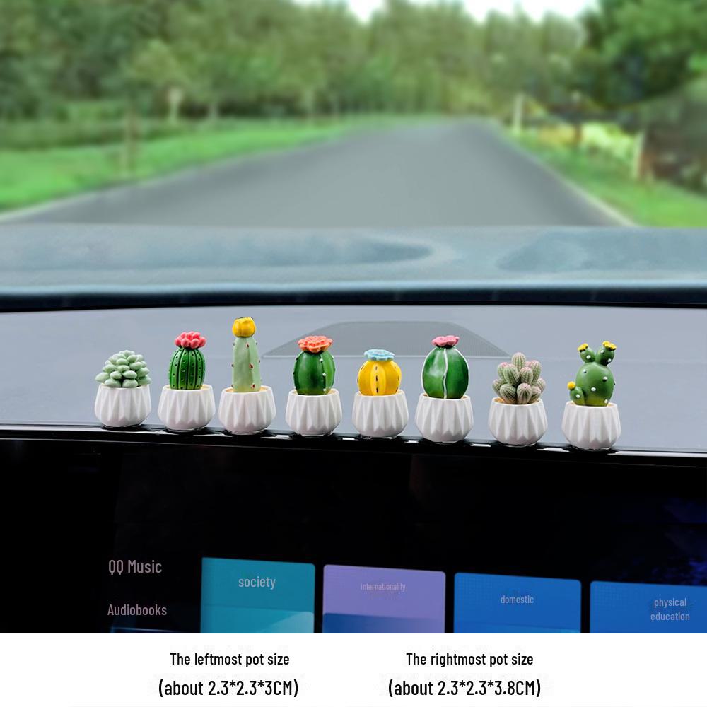 Прозрачный суккулентный кактус и мультяшные животные Мини украшения для салона автомобиля