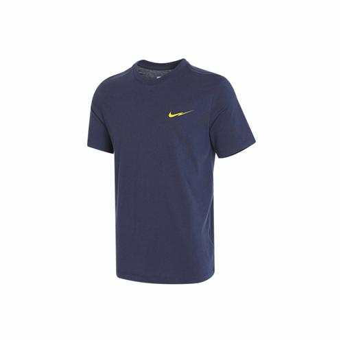 Nike Классическая универсальная простая футболка с коротким рукавом для мужчин, синяя