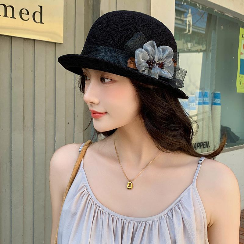 Летняя шляпа-ведро для мам, модная и элегантная шляпа для путешествий, кудрявая шляпа для среднего и пожилого возраста, солнцезащитная шляпа от солнца