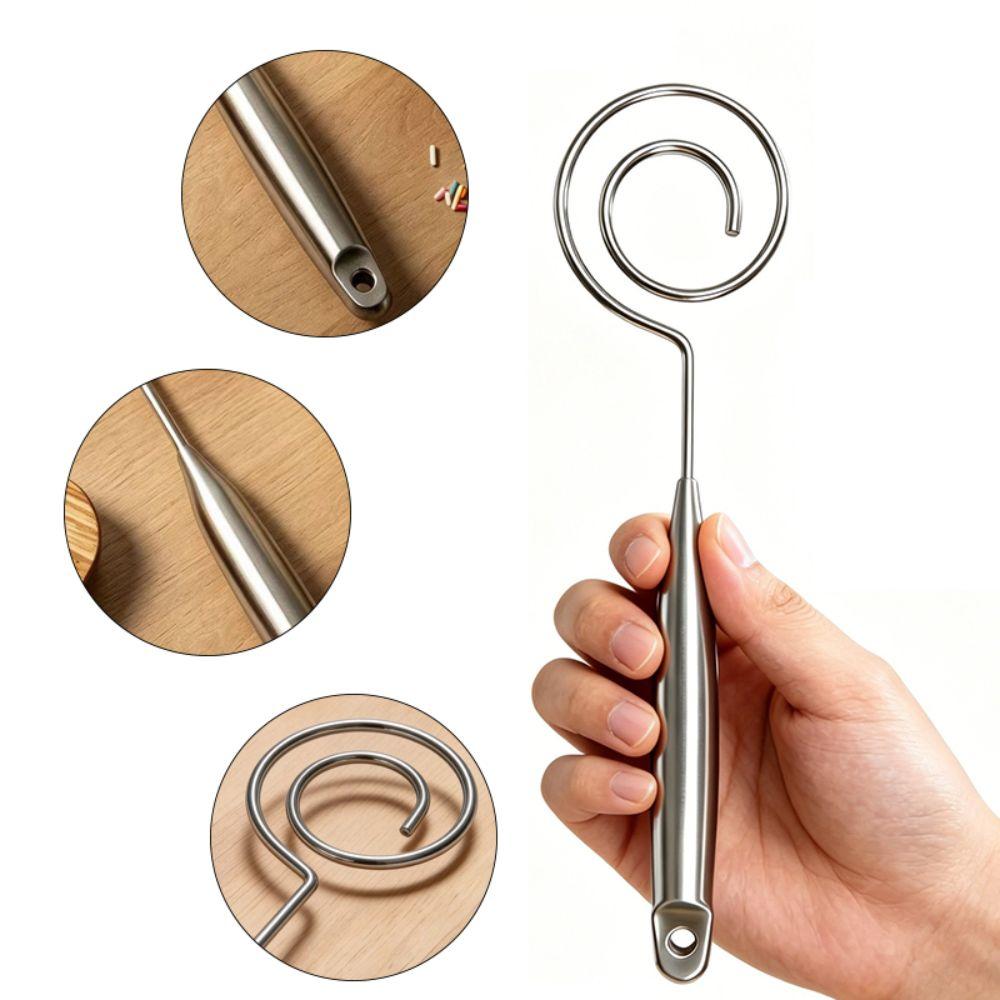 Seamless Spiral Dough Whisk Comfortable Handle Egg Beater Hand Sourdough Stirrer Cream Mixing