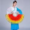 Dancer Practice Gradient Color Silk Fans Belly Dancing Fan Rayon Silk Fans Long Silk Fans