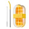 2-in-1 Water Bottle Ice Tray with Straw, One-Click Release, Portable Water Bottle Vertical Ice Cube Mold for Freezer