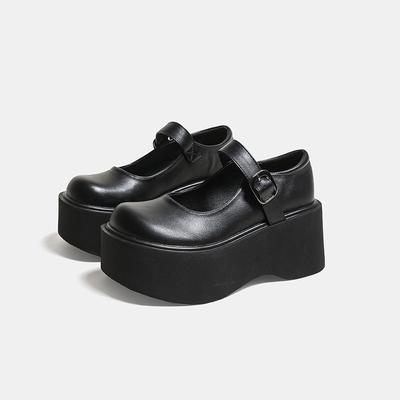 Мэри туфли на высоком каблуке одинарные туфли новые на платформе с утолщением ретро jk колледж британский стиль большая голова маленькие кожаные туфли