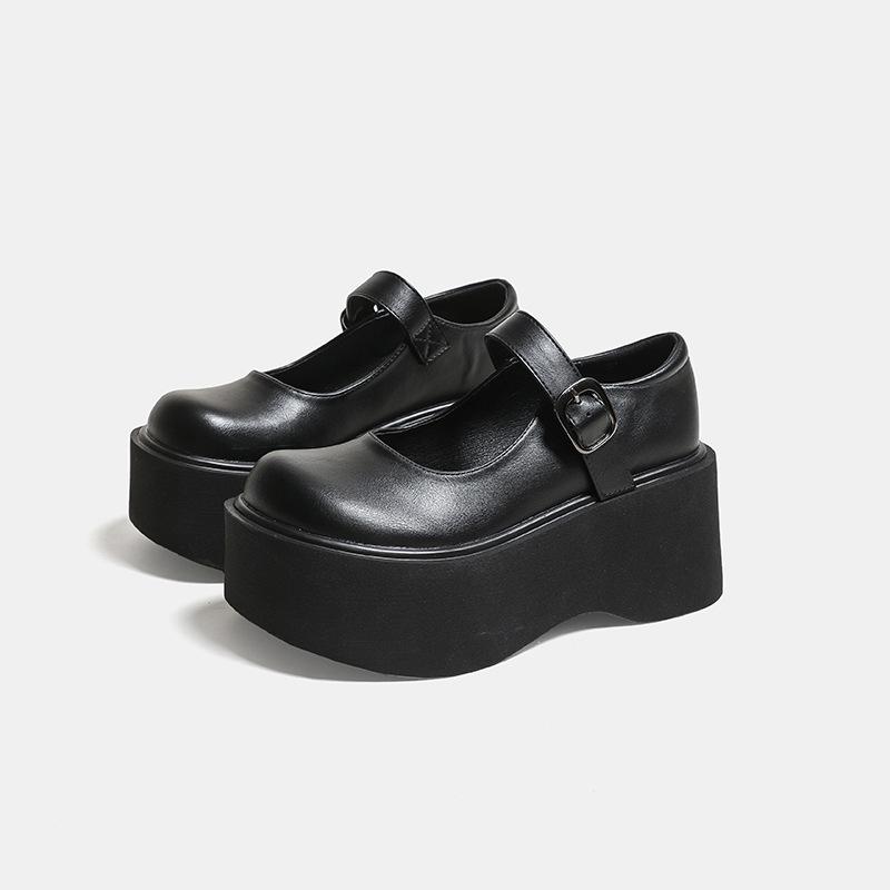 Мэри туфли на высоком каблуке одинарные туфли новые на платформе с утолщением ретро jk колледж британский стиль большая голова маленькие кожаные туфли