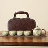 Ru kiln teapot teacup tea set tea brewer household ceramic teapot Meilan bamboo chrysanthemum series complete tea set
