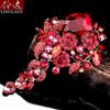 Linglady European and American Retro Artificial Crystal Clothes Corner Buckle Brooch
