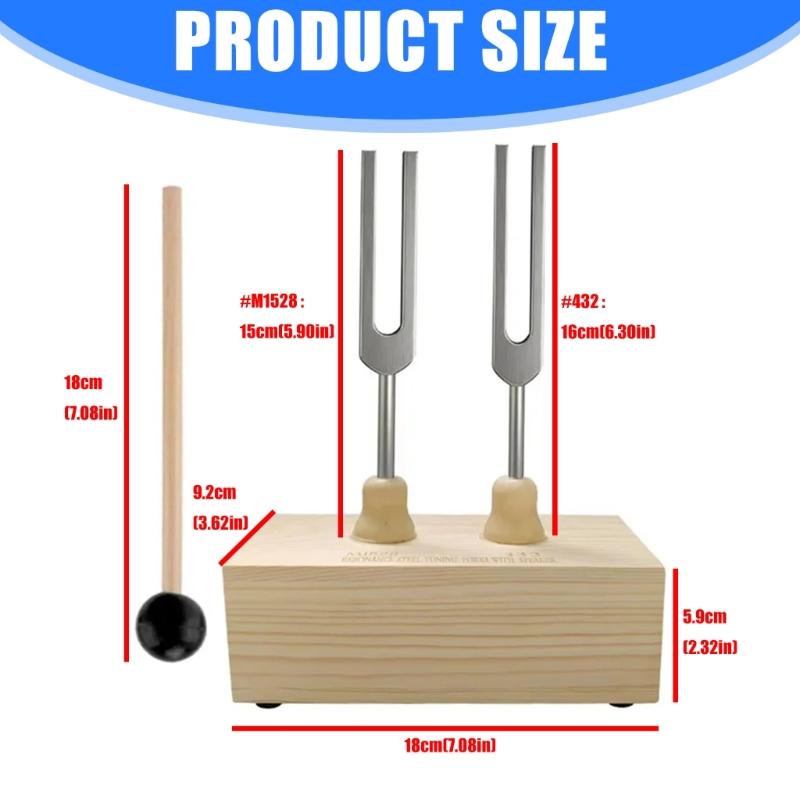 Металлические камертоны для йоги 432 Гц 528 Гц, вибрационные камертоны, сменная деревянная резонансная коробка, звуковой инструмент для звукового исцеления
