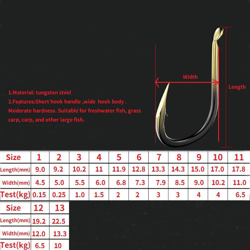10 шт./пакет, рыболовный крючок из вольфрамового сплава, одиночный рыболовный крючок, приманки, рыболовные снасти для ловли карпа, колючие цветные крючки, аксессуары для рыбалки
