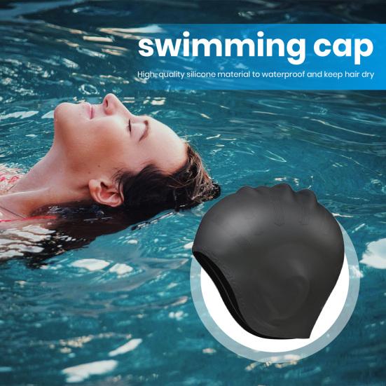 Шапочка для плавания, защита ушей, шапочка для плавания, эргономичный дизайн, высокая эластичность, приятная для кожи, полная защита, шапочка для плавания с длинными волосами