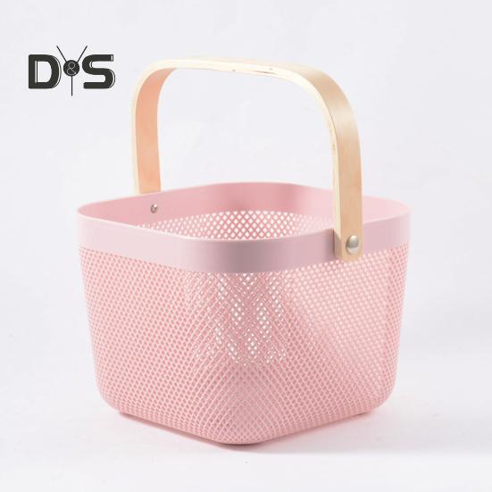 Органайзер для хранения фруктовая корзина с деревянной ручкой прочная несущая многофункциональная корзина для покупок большой вместимости