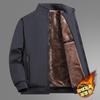 Men's Stand Collar Winter Jacket - Dad's Style, Plus Size, Warm Cotton Velvet for Middle-Aged and Elderly.