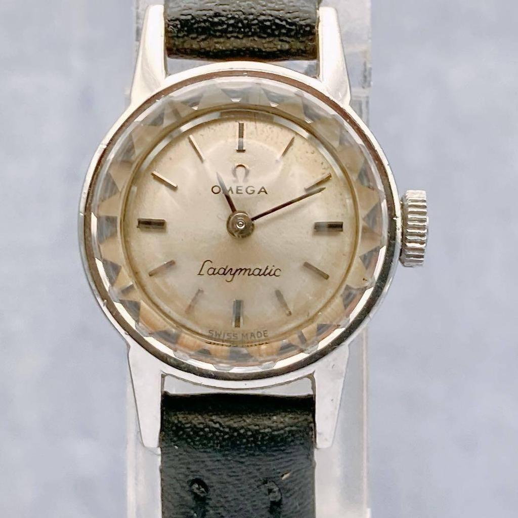 Б/У [Рабочий экземпляр] OMEGA Ladymatic Часы с ручным заводом Граненое стекло Новый ремешок Omega Ручные часы Ladymatic Винтаж