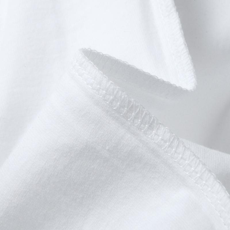 QICED Весенняя мужская футболка с длинными рукавами, трендовая одежда, принт, О-образный вырез, белая повседневная рубашка с длинными рукавами, осенняя одежда, свободная рубашка