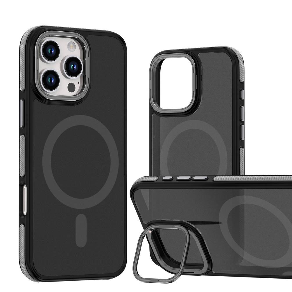 Чехол Magsafe Magnet Wireless Charging Case для iPhone 16 Pro Max 15 14 13 12 11 с металлическим держателем, жесткой защитой, подставкой для камеры, противоударным защитным чехлом