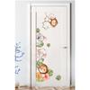 - Door Sticker - Watercolor Tropical Safari Animals Kids Room Door Sticker Set