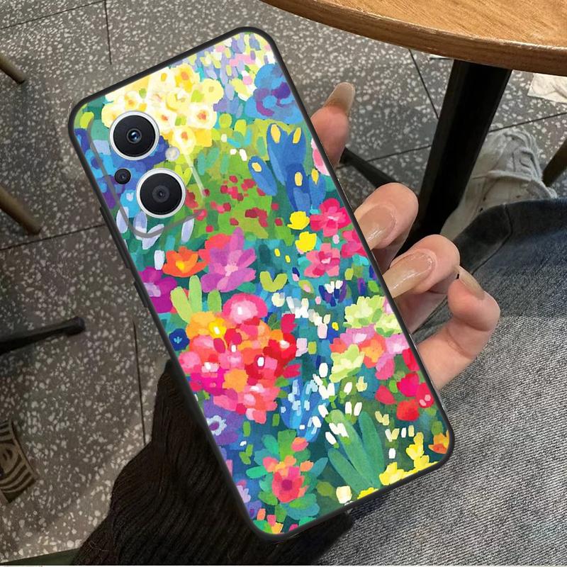 Colourful Flower Painting Art Case For OPPO Find X6 Pro X3 X2 Neo X5 Lite OPPO Reno 6 Lite 4 5 7 8 10 8T 5Z 2Z 4Z Coque