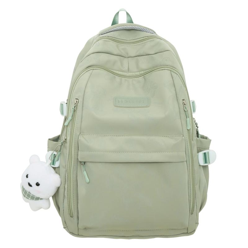 Schoolbag Junior High School Women's Large Capacity Backpack Printed Bear Computer Backpack Male High School Students