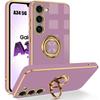 Case - BOOLING - for Samsung Galaxy A34 5G - Shockproof Silicone - Purple - 360° Rotating Ring