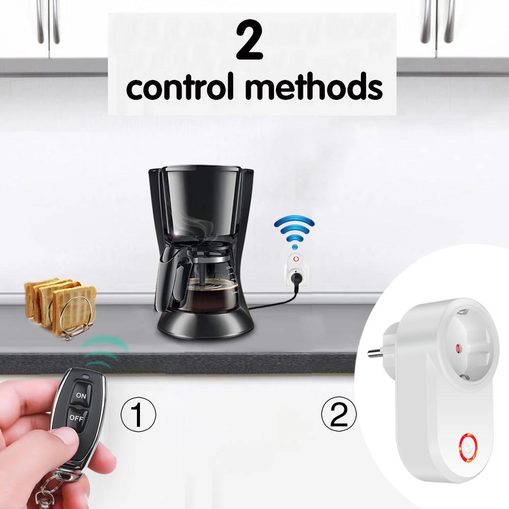 433MHz RF Remote Electric Smart Socket Switch with Remote Control 220V 15A EU Plug Universal ON/OFF Control for Home Appliance/Lamp/Fan Plug