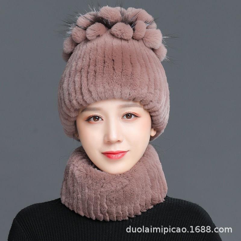 New Women's Warm Hats Warm Knit Hats for Fall and Winter Versatile Faux Fur Hats