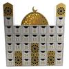 Castle Ramadan Wooden Countdown Calendar DIY Advent Calendar Wooden Drawer Box Ornament With LED Light For Eid Mubarak