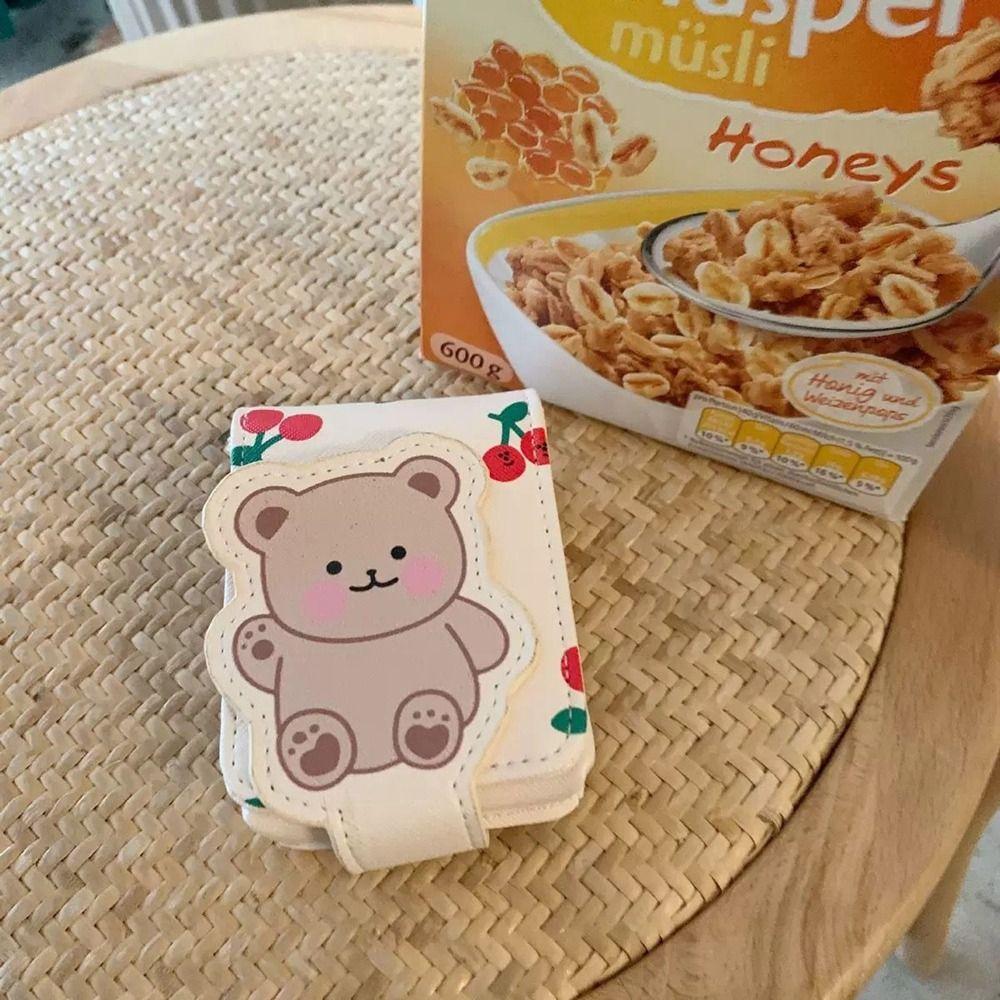 Pu Leather Mini Cosmetic Bag Bear Lipstick Storage Bag Korean Style Makeup Bag  Lipstick Storage