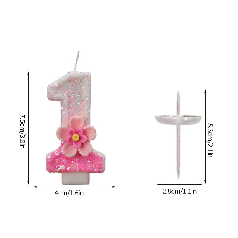 Свеча для украшения дня рождения девочки, свеча с розовыми блестками, свечи для торта, 3D-цифровые свечи, украшение для торта на день рождения, годовщину