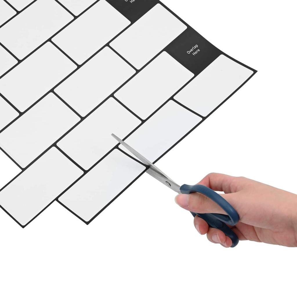 Subway Tile 10 pcs White Black 30 x 30 cm