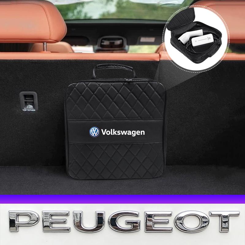 Car Charging Gun Storage Bag Electric Charger Gun Organizer Valve Cap For VW Golf Amarok T5 Phaeton Teramont ID3 Tiguan T-Cross BEW1