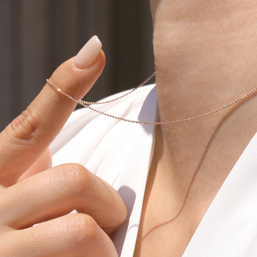 Loveenb [14K Gold] Emily Shine Ball Chain Necklace