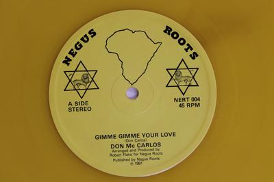 12-дюймовая пластинка DON CARLOS  PAPA TULLO  Gimme Gimme Your Love  Gimme More  NERT004 NEGUS ROOTS 1981 UK Регги Ска Даб Б/у