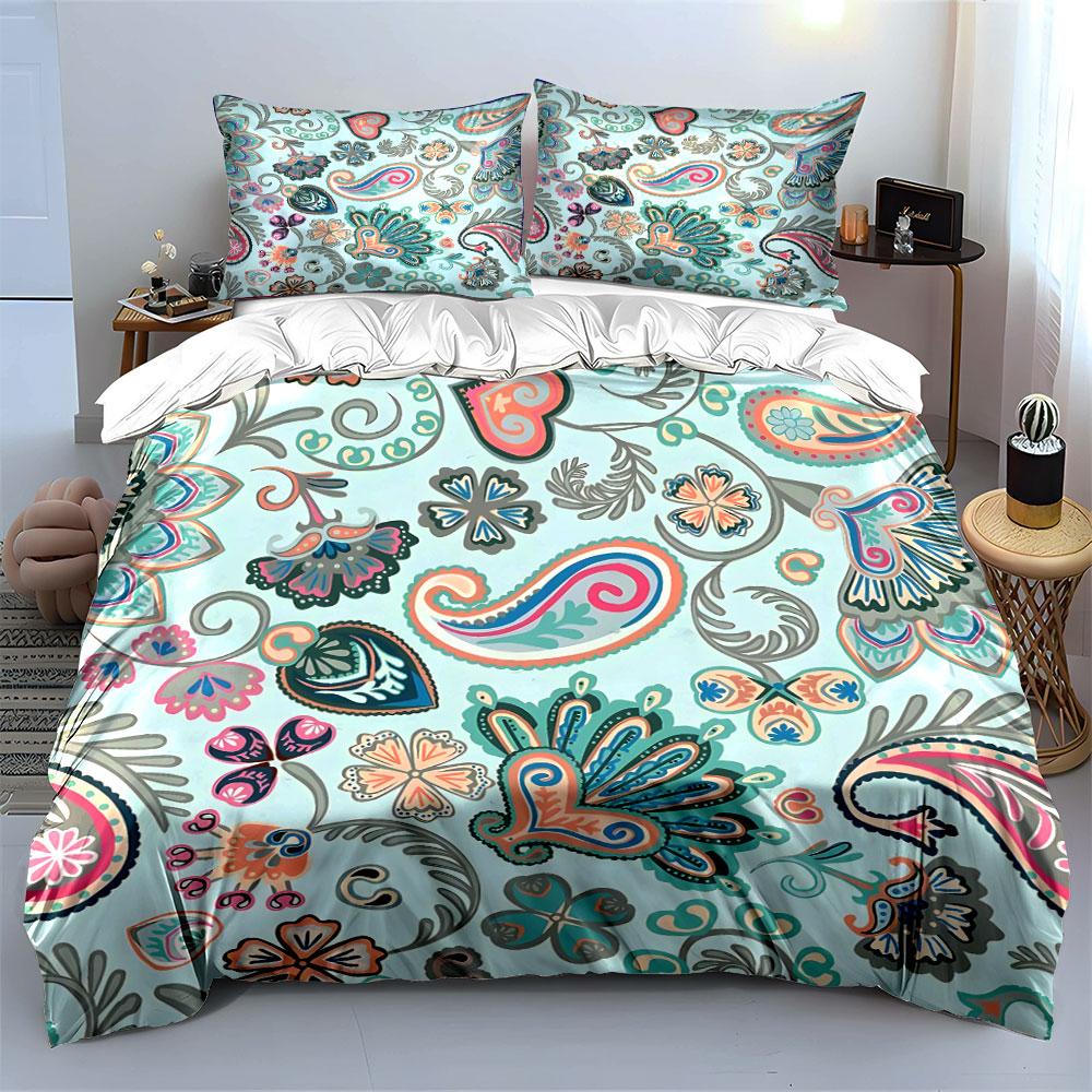 Whimsical paisley floral harmony. Bedding sets Duvet covers Pillowcases(1* Duvet Cover 2* Pillowcases without duvet insert)