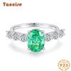 Кольцо Tancision 7*9 с зеленым бриллиантом Palaiba, 3 карата, голубиные яйца, стерлинговое серебро S925, кольцо для девочек