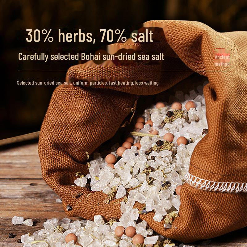 Электрический нагревательный соляной мешок для прижигания всего тела: Горячий компресс с полынью и морской солью для облегчения боли в плечах, шее и талии.