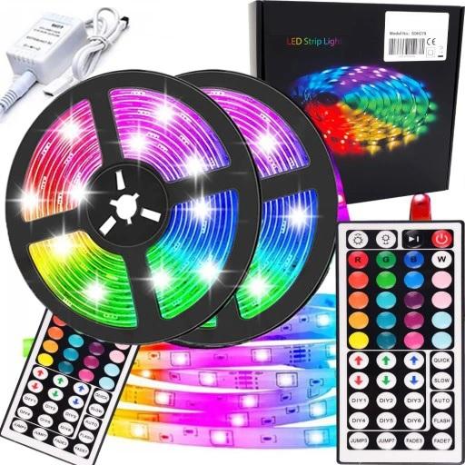 Rgb Led Strip 300 Led Smd 5M Remote Control Power Supply For Living Room Decorative