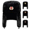 Russian Bomber Cap Outdoor Warm Earmuffs Men and Women Unisex Winter Ski Caps Military Badge Thickened Hats Lei Feng Hat
