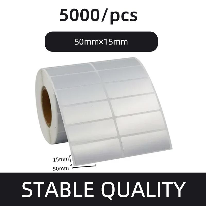 Этикетка со штрих-кодом из матового серебристого ПЭТ 20 30 40 50 60 70 80 90 100 Термотрансферная лента для принтера Наклейка