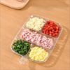 Kitchen Scallion Ginger Garlic Side Dish Compartmentalized Storage Tray 5 Grids Hot Pot Preparation Ingredients Divided Plate