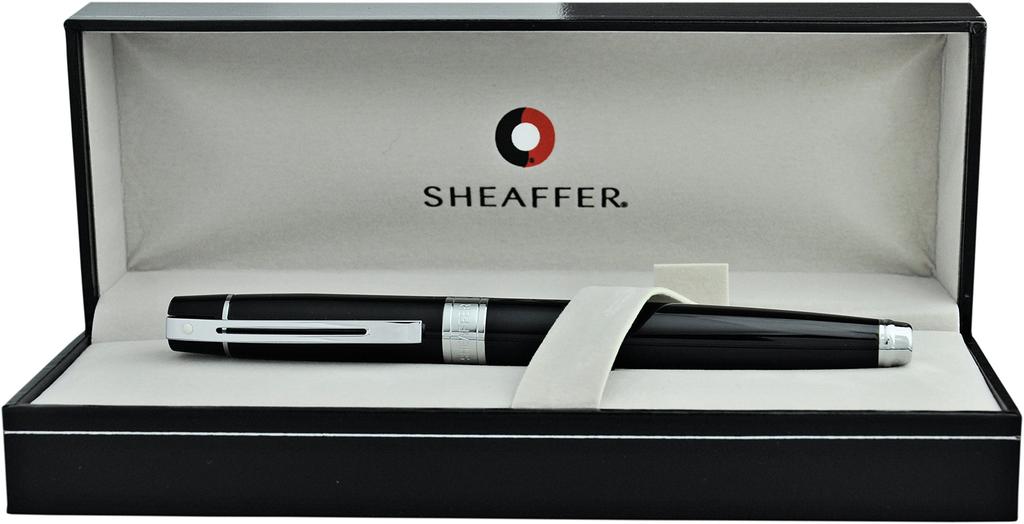 Sheaffer 300 Fountain Fine Solid Officially Imported Pen, Nib, Black, SGC9312PN-F,