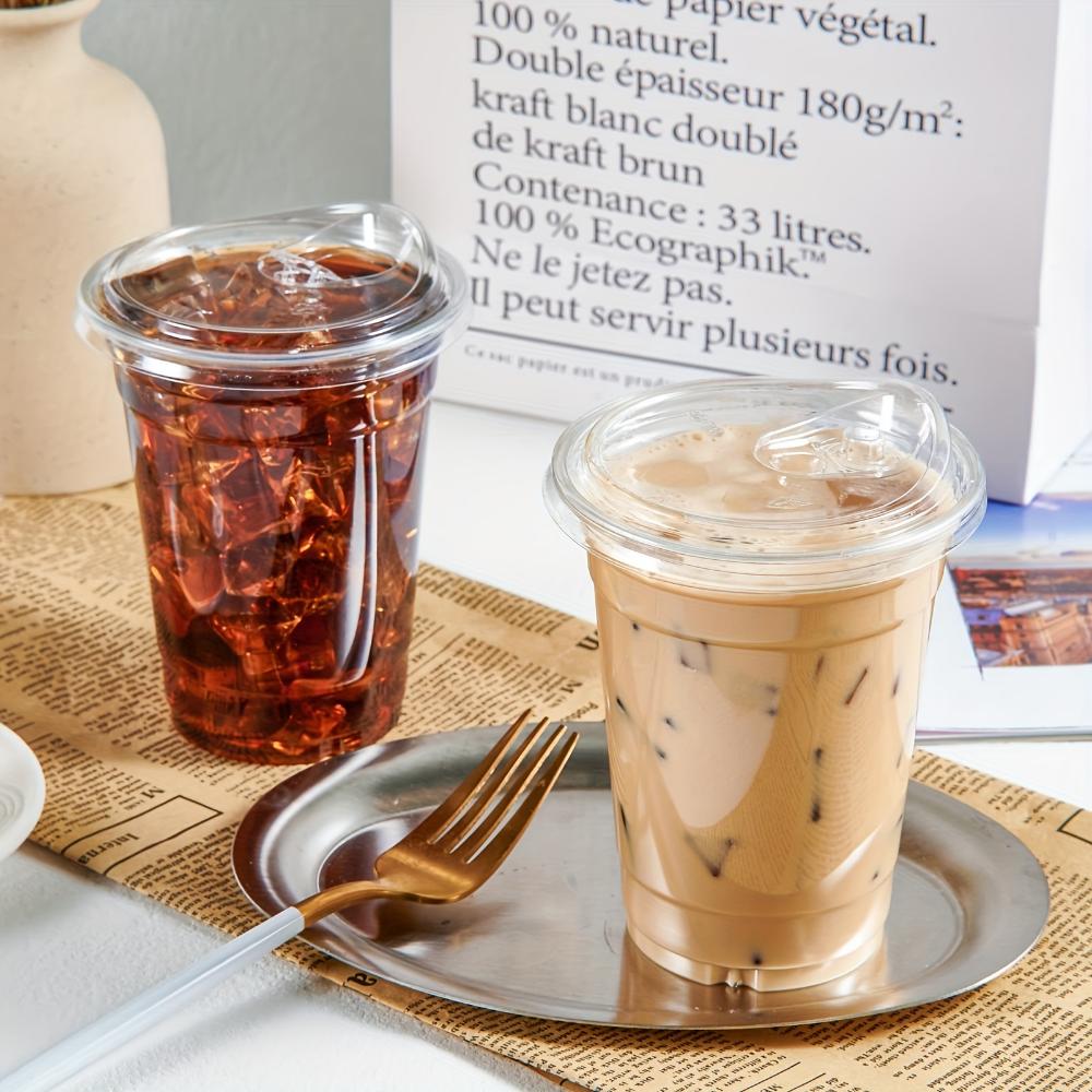 50Set Plastic Drinking Cups with Strawless Sip Lids BPA Free Disposable Cold Drink Cups for Christmas Halloween Party