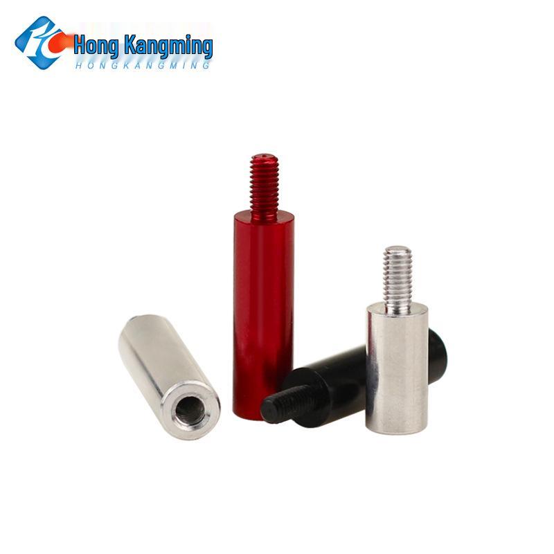 M3D6 Single-head Thread Isolation Post: Red/Black Aluminum Alloy Connecting Rod with Internal & External Threads