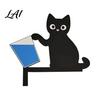 Wooden Animal Wall Art Cartoon Cat Door Frame Pendant Cute Black Corner Decorative Sticker Decoration for Photo Frames And Cabinets Funny Topper