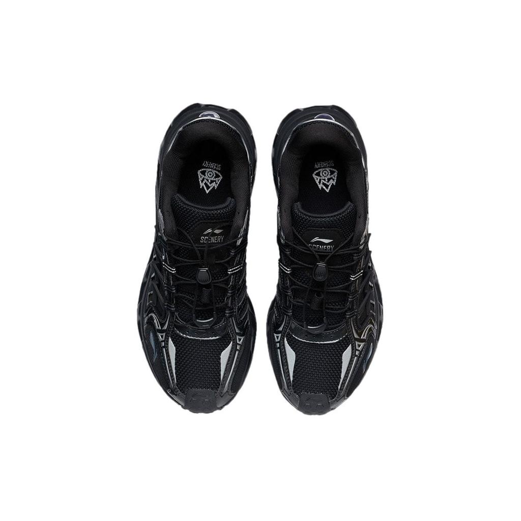 Li-Ning Кроссовки для бега Mountain Color с низким верхом, светоотражающие, износостойкие, дышащие, женские, черные, AGLR106-2