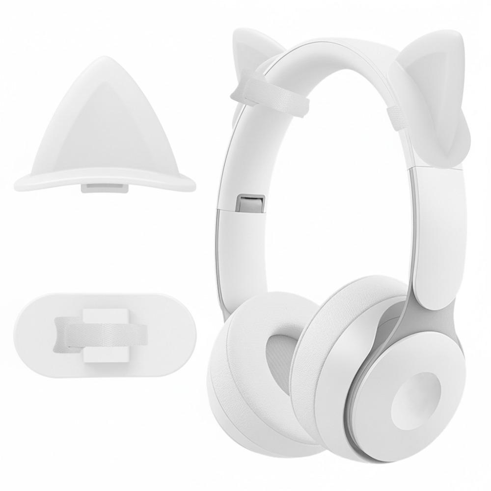 2 Pack Silicone Cat Ears Headphone Decorations Adjustable Headphone Accessories  Girls