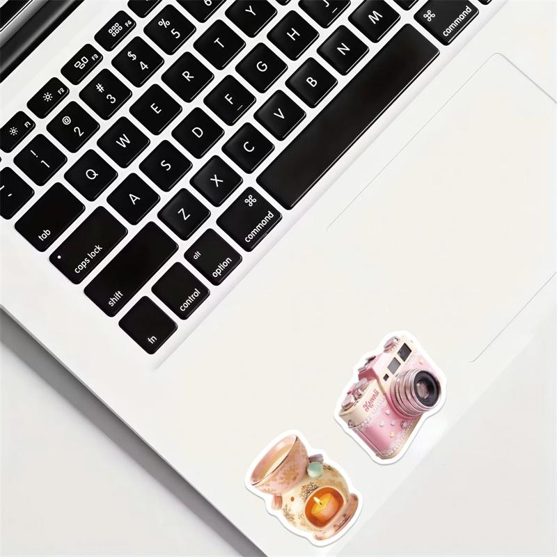 10/30PCS Retro Bright Pink PVC Adhesive Sticker Aesthetic DIY Decoration Scrapbooking Children's Stationery School Supplies