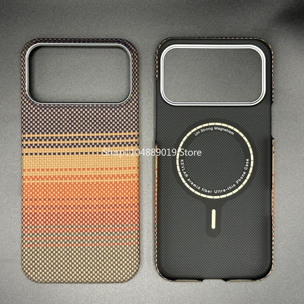 Настоящее арамидное углеродное волокно для iPhone 17 Air 16 pro max 15pro Ультратонкий магнитный чехол Защита от падения Металлическая защита объектива Жесткая крышка